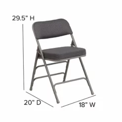Flash Furniture Hercules Double Hinged Metal Folding Chair In Gray (Set Of 2) -CYMAX Sales 2521385 7 L