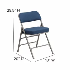 Flash Furniture Hercules Double Hinged Metal Folding Chair In Navy (Set Of 2) -CYMAX Sales 2521386 7 L