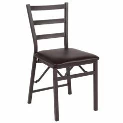 Flash Furniture Hercules Folding Ladder Back Metal Chair In Brown (Set Of 2) 13 Flash Furniture Hercules Folding Ladder Back Metal Chair In Brown (Set Of 2) -CYMAX Sales 2521407 2 L