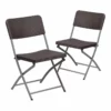 Flash Furniture Hercules Rattan Plastic Folding Chair In Brown/Gray (Set Of 2) 2 Flash Furniture Hercules Rattan Plastic Folding Chair In Brown/Gray (Set Of 2) -CYMAX Sales 2521408 L