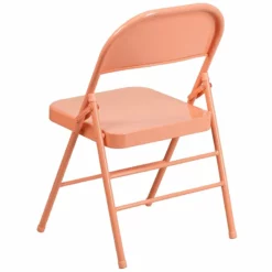 Flash Furniture Hercules Colorburst Metal Folding Chair In Orange (Set Of 2) -CYMAX Sales 2521422 4 L