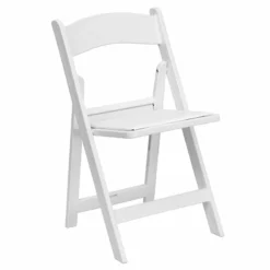 Flash Furniture Hercules Resin And Vinyl Folding Chair In White (Set Of 2) -CYMAX Sales 2521432 2 L