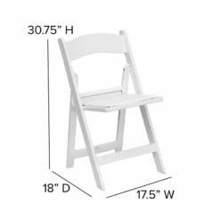 Flash Furniture Hercules Resin And Vinyl Folding Chair In White (Set Of 2) -CYMAX Sales 2521432 7 L