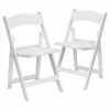 Flash Furniture Hercules Resin And Vinyl Folding Chair In White (Set Of 2) -CYMAX Sales 2521432 L