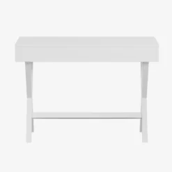 Flash Furniture Wood Writing Computer Desk With Open Storage In White -CYMAX Sales 2521439 3 L