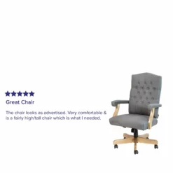 Flash Furniture Fabric Executive Swivel Office Chair In Gray/Driftwood -CYMAX Sales 2521469 6 L