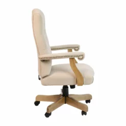 Flash Furniture Microfiber Fabric Executive Swivel Office Chair In Ivory -CYMAX Sales 2521470 2 L