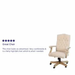 Flash Furniture Microfiber Fabric Executive Swivel Office Chair In Ivory -CYMAX Sales 2521470 6 L