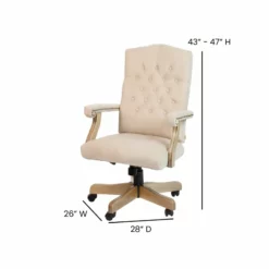Flash Furniture Microfiber Fabric Executive Swivel Office Chair In Ivory -CYMAX Sales 2521470 7 L