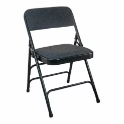 Flash Furniture Metal And Fabric Padded Folding Chair In Black (Set Of 2)