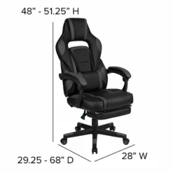Flash Furniture Metal And Faux Leather Gaming Desk Bundle With Chair In Black -CYMAX Sales 2521488 7 L