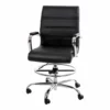 Flash Furniture Mid-Back Adjustable Foot Ring Metal Drafting Chair In Black -CYMAX Sales 2521572 L