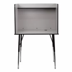 Flash Furniture Metal Stand-Alone Study Carrel W/ Height Adjustable Legs In Gray -CYMAX Sales 2521915 2 L