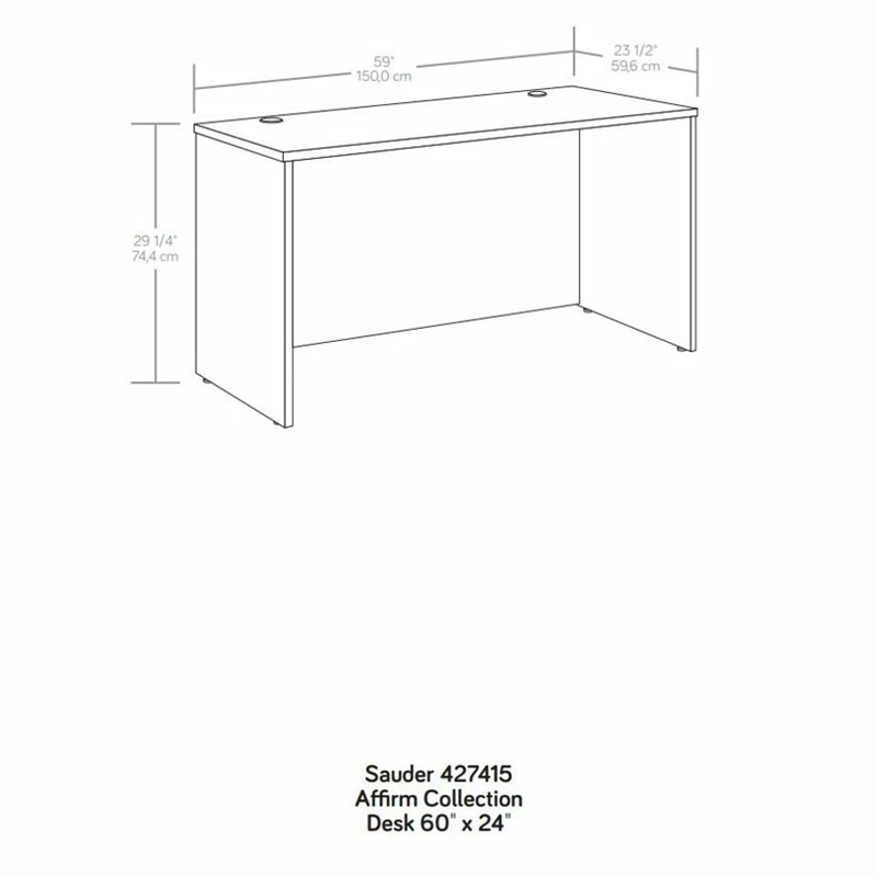 Sauder Affirm Engineered Wood 60" X 24" Computer Desk In Hudson Elm/Brown 7 Sauder Affirm Engineered Wood 60" X 24" Computer Desk In Hudson Elm/Brown - Image 5