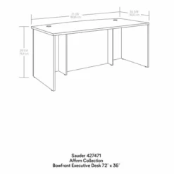 Sauder Affirm Engineered Wood Bowfront Executive Desk In Noble Elm/Brown 9 Sauder Affirm Engineered Wood Bowfront Executive Desk In Noble Elm/Brown -CYMAX Sales 2522217 3 L