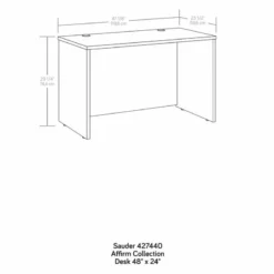 Sauder Affirm Engineered Wood 48" X 24" Computer Desk In Noble Elm/Brown -CYMAX Sales 2522218 4 L