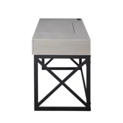 FOA 2-Piece 60 Inch Light Gray Wood Lift Top Desk And Home Office Chair Set -CYMAX Sales 2525313 8 L