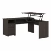 Bush Furniture Cabot 60W 3 Position L Shaped Sit Stand Desk In Espresso Oak -CYMAX Sales 2531219 6 L 1