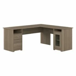 Cabot 72W L Shaped Computer Desk With Storage In Heather Gray - Engineered Wood -CYMAX Sales 2531230 L