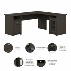 Cabot 72W L Shaped Computer Desk With Storage In Heather Gray - Engineered Wood -CYMAX Sales 2531231 2 L