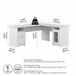 Cabot 72W L Shaped Computer Desk With Storage In Heather Gray - Engineered Wood -CYMAX Sales 2531232 4 L