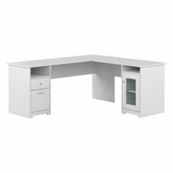 Cabot 72W L Shaped Computer Desk With Storage In Heather Gray - Engineered Wood -CYMAX Sales 2531232 L