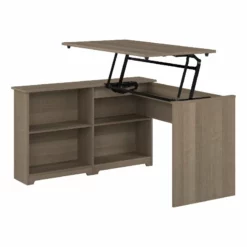 Cabot 52W Sit To Stand Corner Desk With Shelves In Modern Gray - Engineered Wood -CYMAX Sales 2531251 6 L 1