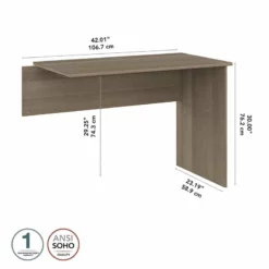 Cabot Desk Return In Ash Gray - Engineered Wood -CYMAX Sales 2531252 3 L 2