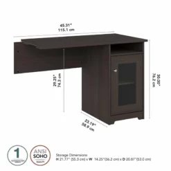 Cabot Desk Return With Storage In Modern Gray - Engineered Wood -CYMAX Sales 2531267 4 L 1