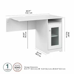 Cabot Desk Return With Storage In Modern Gray - Engineered Wood -CYMAX Sales 2531280 4 L 1