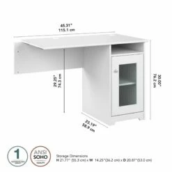 Cabot Desk Return With Storage In Ash Gray - Engineered Wood 32 Cabot Desk Return With Storage In Ash Gray - Engineered Wood -CYMAX Sales 2531280 4 L
