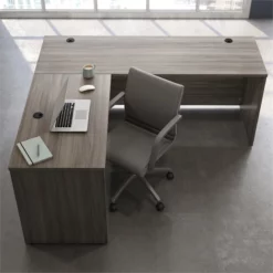 UrbanPro Contemporary Engineered Wood Adjustable Desk L/R Return In Brown -CYMAX Sales 2538635 6 L