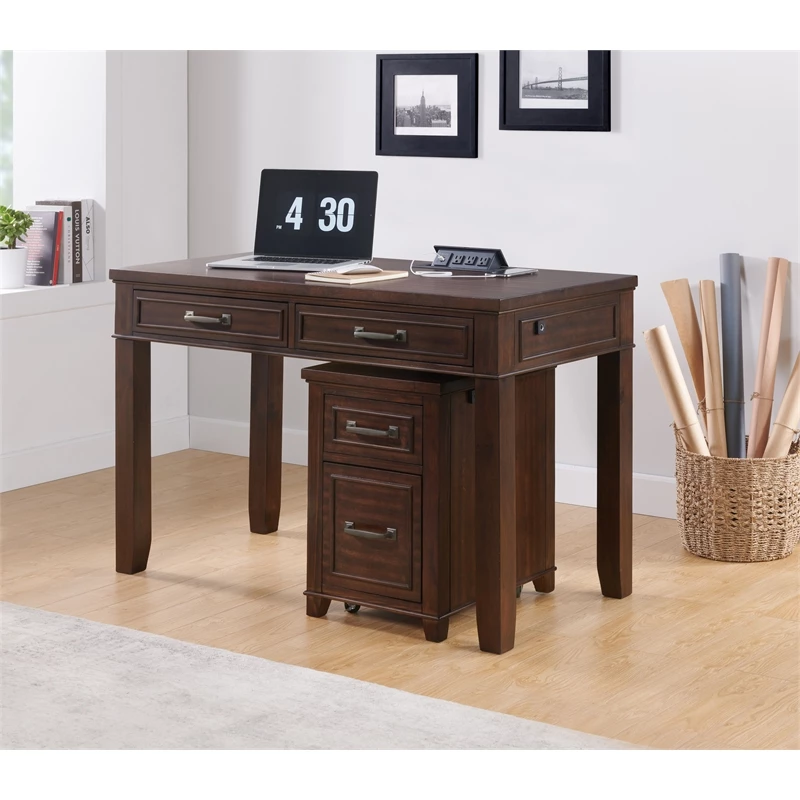 Martin Svensson Home Del Mar Coffee Walnut 48" Desk With Fingerprint Lock 6 Martin Svensson Home Del Mar Coffee Walnut 48" Desk With Fingerprint Lock - Image 4