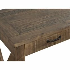 Martin Svensson Home Rustic Natural Brown 60" L Desk With Fingerprint Lock -CYMAX Sales 2544371 5 L