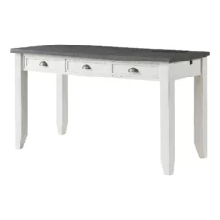 Martin Svensson Home Monterey White & Grey 57" Lift-Top Desk W/ Fingerprint Lock
