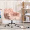 CRO Decor 33.6'' Pink Faux Fur Home Office Side Chair For Girls Makeup Vanity 2 CRO Decor 33.6'' Pink Faux Fur Home Office Side Chair For Girls Makeup Vanity -CYMAX Sales 2545330 1 L