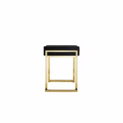 American Home Classic Julia Modern Stainless Steel/Wood Desk In Black Ash/Gold -CYMAX Sales 2546290 3 L
