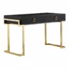 American Home Classic Julia Modern Stainless Steel/Wood Desk In Black Ash/Gold 2 American Home Classic Julia Modern Stainless Steel/Wood Desk In Black Ash/Gold -CYMAX Sales 2546290 L