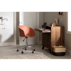 Scandinavian Burnt Orange Office Swivel Chair Flam South Shore -CYMAX Sales 2549046 2 L