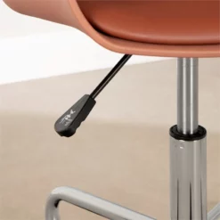 Scandinavian Burnt Orange Office Swivel Chair Flam South Shore -CYMAX Sales 2549046 3 L