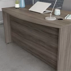 Sauder Affirm Engineered Wood Bowfront Executive Desk In Hudson Elm/Brown 14 Sauder Affirm Engineered Wood Bowfront Executive Desk In Hudson Elm/Brown -CYMAX Sales 2550437 5 L
