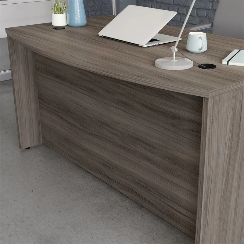 Sauder Affirm Engineered Wood Bowfront Executive Desk In Hudson Elm/Brown 8 Sauder Affirm Engineered Wood Bowfront Executive Desk In Hudson Elm/Brown - Image 6