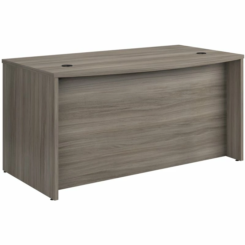 Sauder Affirm Engineered Wood Bowfront Executive Desk In Hudson Elm/Brown 3 Sauder Affirm Engineered Wood Bowfront Executive Desk In Hudson Elm/Brown
