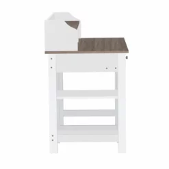 Saint Birch Finley Modern Wood Writing Desk With Hutch In White/Gray Oak -CYMAX Sales 2551806 2 L