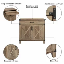 Saint Birch Oxford 2-Door Modern Wood Laptop Credenza In Rustic Oak 15 Saint Birch Oxford 2-Door Modern Wood Laptop Credenza In Rustic Oak -CYMAX Sales 2551842 6 L