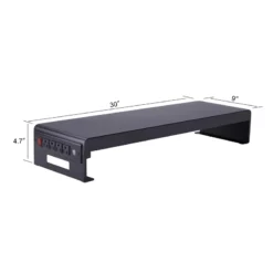 Rocelco 46" Adjustable Standing Desk Converter W/Monitor Stand BUNDLE Teak -CYMAX Sales 2552158 4 L