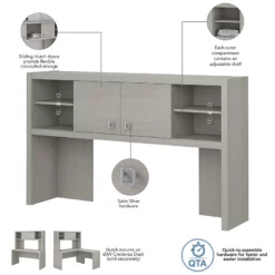Echo Desk Set With Hutch And Mobile File Cabinet In Pure White - Engineered Wood -CYMAX Sales 2552186 5 L