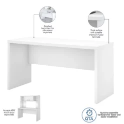 Echo Desk Set With Hutch And Mobile File Cabinet In Pure White - Engineered Wood -CYMAX Sales 2552187 4 L