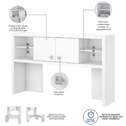 Echo Desk Set With Hutch And Mobile File Cabinet In Pure White - Engineered Wood -CYMAX Sales 2552187 5 L