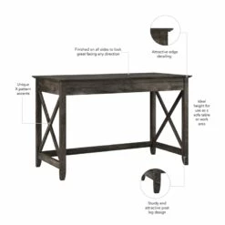 Key West 48W Writing Desk In Dark Gray Hickory - Engineered Wood 39 Key West 48W Writing Desk In Dark Gray Hickory - Engineered Wood -CYMAX Sales 2552193 10 L